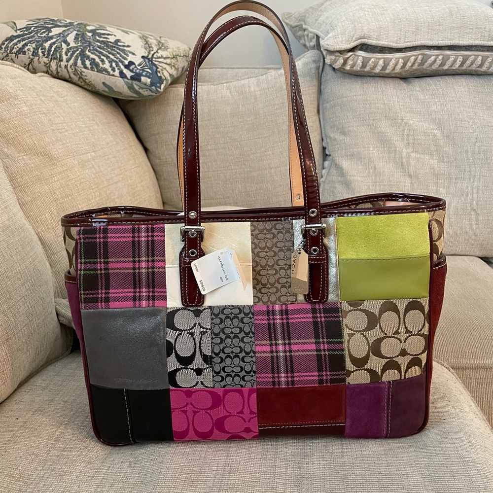 Coach Multicolor Patchwork Tote Bag